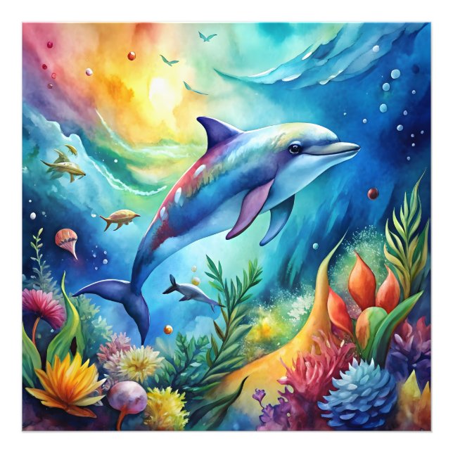 Painted Dolphin Photo Print (Front)