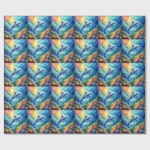 Painted Dolphin Wrapping Paper