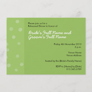 Painted Dots green Rehearsal Dinner Invitation