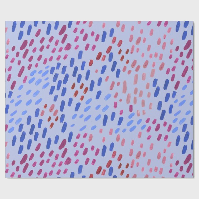 Painted Dots Pattern – Hand-Painted Abstract Blue Wrapping Paper (Flat)
