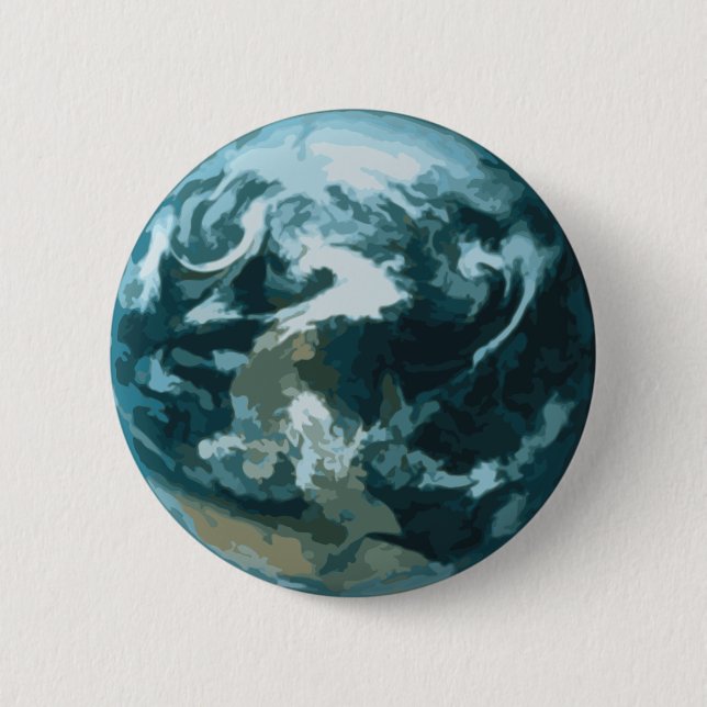 Painted Earth 6 Cm Round Badge (Front)