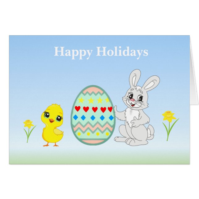 Painted Easter Egg & Bunny Holidays (Front Horizontal)