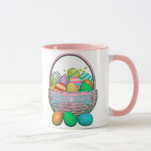 Painted Easter Eggs in Basket Mug