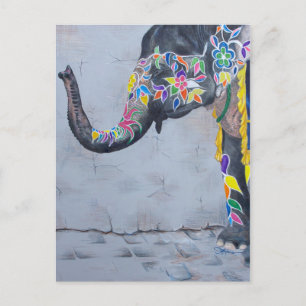 Painted Elephant Postcard