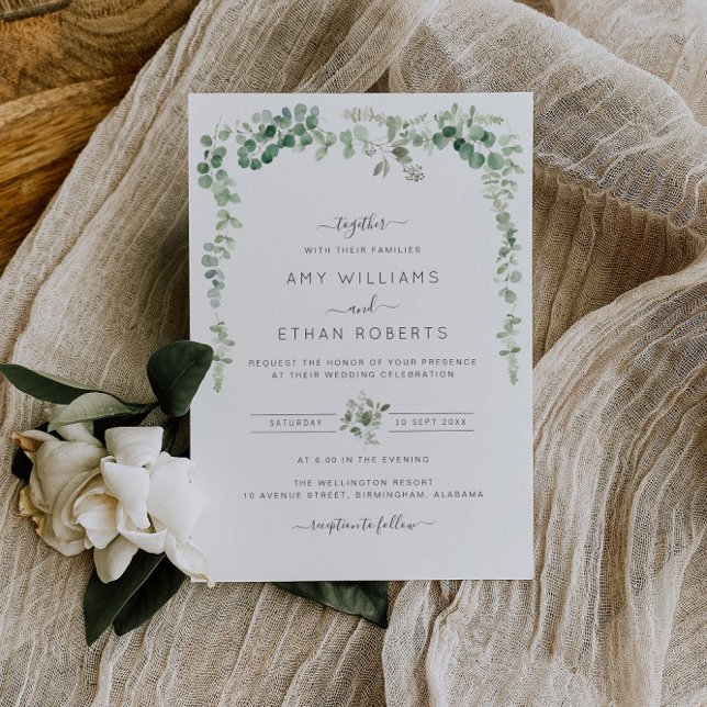 painted eucalyptus wedding invitation (Creator Uploaded)