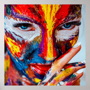 Painted Face Poster