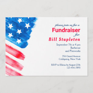 Painted Flag Political Fundraiser Invitation