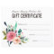 Painted Floral Beauty Salon Gift Certificate