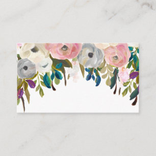 Painted Floral Blank Wedding Table Place Cards. Card