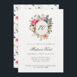 Painted Floral Crest 70th Birthday Party Invitation<br><div class="desc">Celebrate a milestone with elegance and style using our 70th birthday floral watercolor invitation. Featuring a botanical-inspired design with an exquisite floral bouquet and sophisticated calligraphy font, this invitation is perfect for a garden party or summer birthday celebration. Whether you're hosting a grand event or an intimate gathering, this 70th...</div>