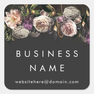 Painted Floral Customisable Business Stickers
