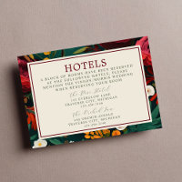 Painted Floral Dark Burgundy Green Teal Wedding