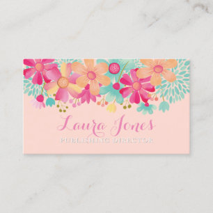 Painted Floral Editor Publishing Director Manager Appointment Card