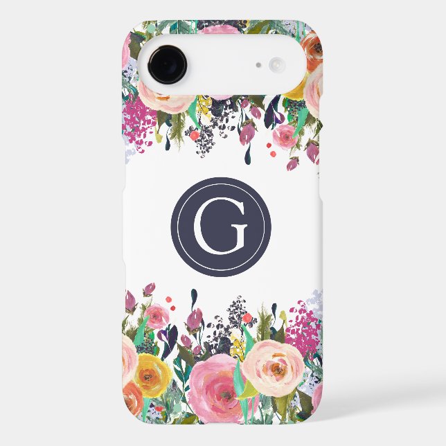Painted Floral Monogram Iphone 6 Case (Back)