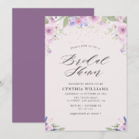 painted floral purple lavender bridal shower