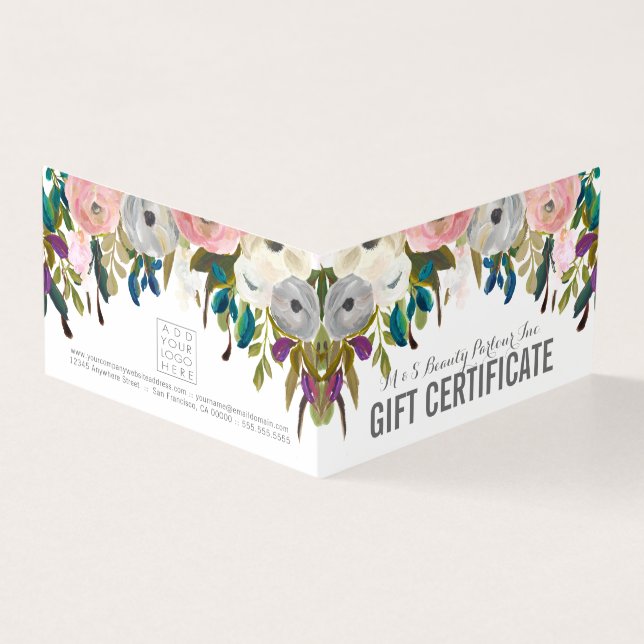 Painted Floral Store Gift Certificate Template (Outside)