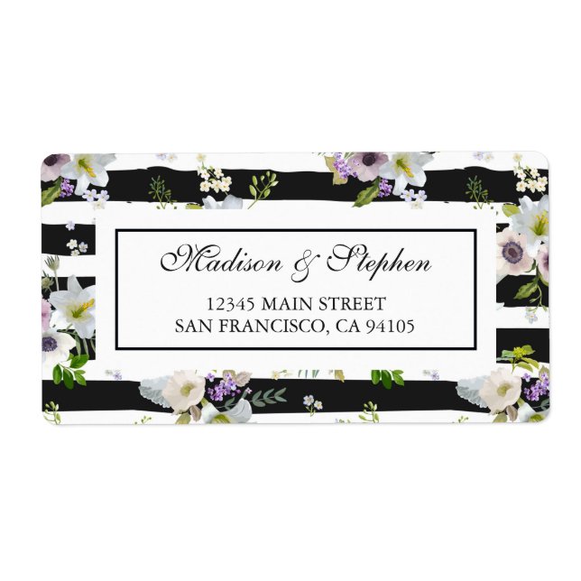 Painted Floral Striped Pattern -  Wedding (Front)