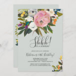Painted Floral Surprise Party Invitation<br><div class="desc">This painted floral surprise party invitation is perfect for a modern event. The elegant and romantic design features beautiful painted acrylic flowers in blush pink and white,  with pops of colourful purple,  blue,  orange and yellow. This invitation can be used for a birthday,  retirement,  or any surprise party.</div>