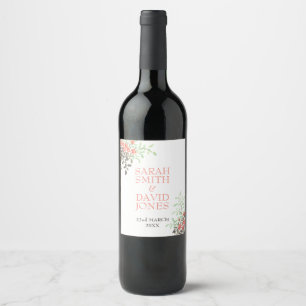 Painted Floral Wine Label