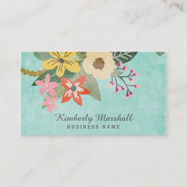 Painted Florals Business Card (Front)
