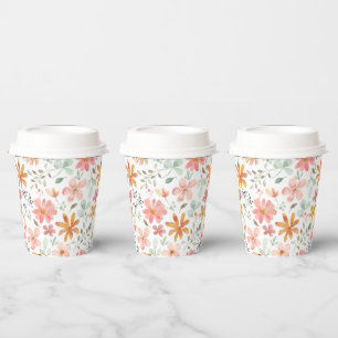 Painted Florals Paper Cups