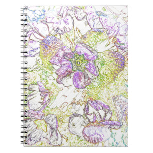 painted flower pattern spiral notebook