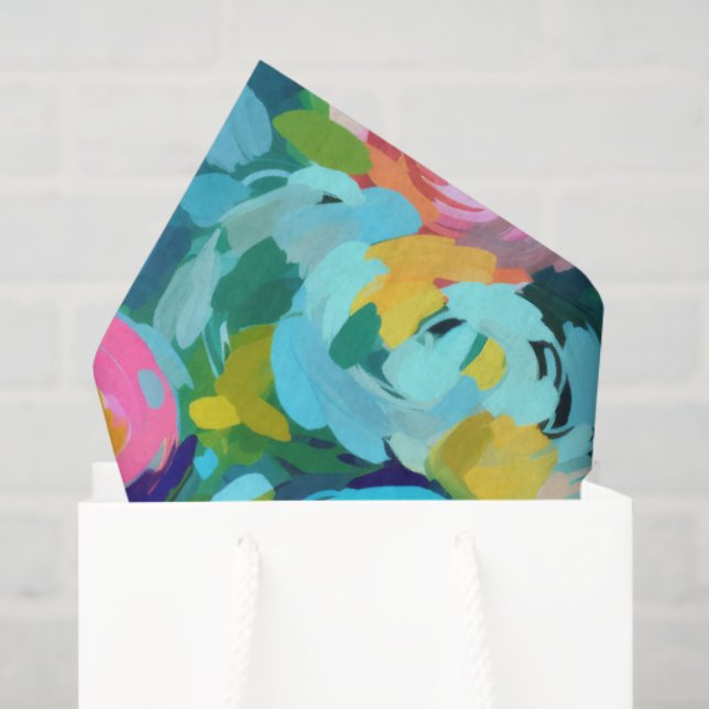 Painted Flowers Art Colourful Summer Floral Fun Tissue Paper (Gift Bag)