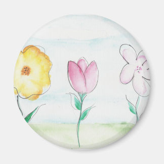 Painted Flowers Art Magnet