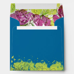 Painted Flowers Bar Bar Mitzvah Star Envelope