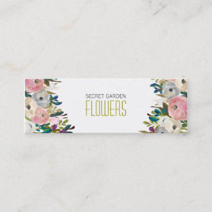 Painted Flowers Florist Skinny Business Cards