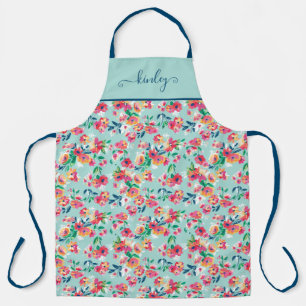 Painted Flowers Pattern Apron