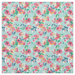 Painted Flowers Pattern Fabric