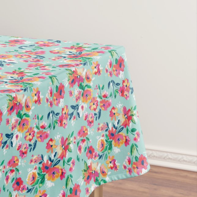 Painted Flowers Pattern Tablecloth (In Situ)
