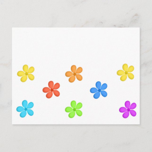 Painted Flowers Postcard (Front)