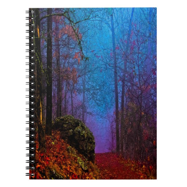 Painted Forest Autumn Purple Fog Spiral Notebook (Front)