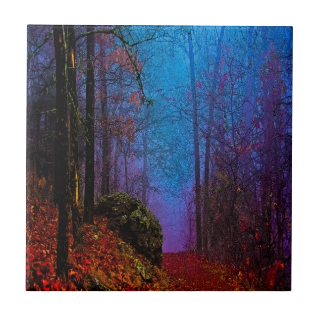 Painted Forest Autumn Purple Fog Tile (Front)