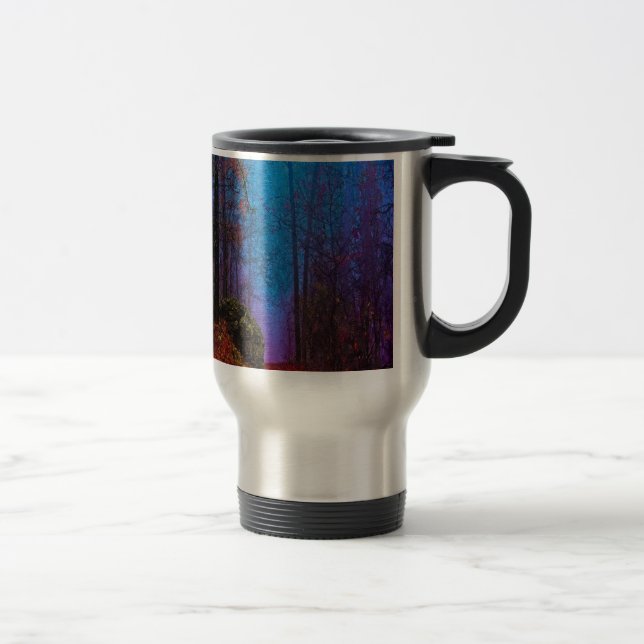 Painted Forest Autumn Purple Fog Travel Mug (Right)