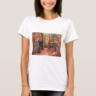 Painted Forest Autumn Trail Watercolor Gifts T-Shirt