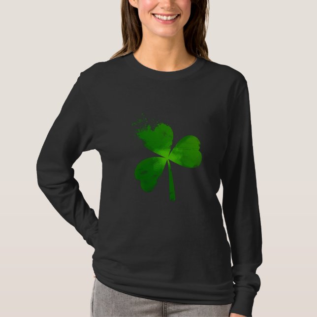Painted Four Leaf Clover Splash T-Shirt (Front)