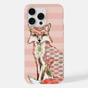 Painted Fox Abstract Pattern iPhone 15 Pro Max Case