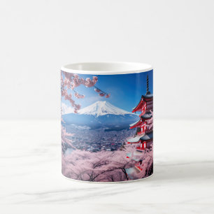 Painted Fuji mountain in cherry blossom season Coffee Mug