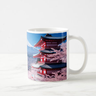 Painted Fuji mountain in cherry blossom season Coffee Mug