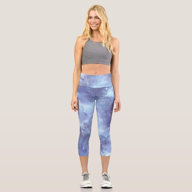 Painted Galaxy Series Design 10  Capri Leggings (Front)