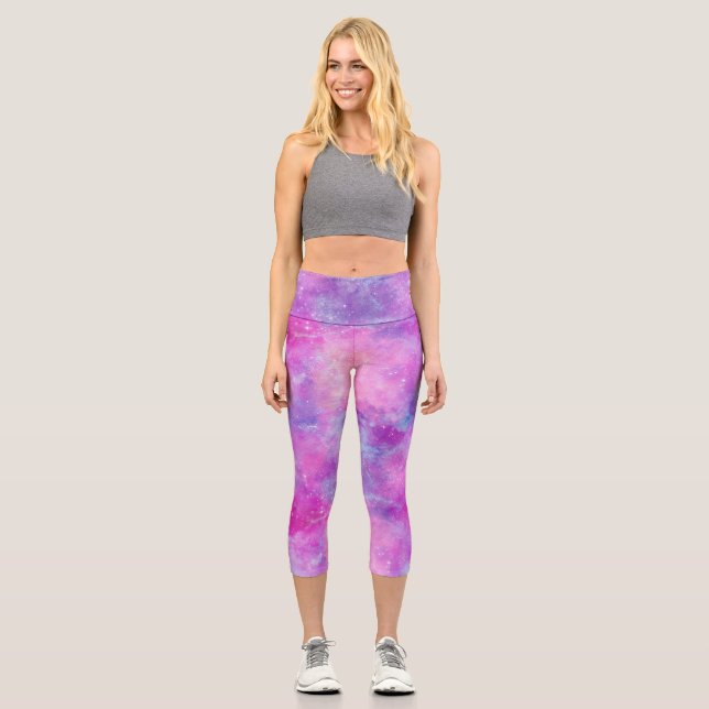 Painted Galaxy Series Design 2  Capri Leggings (Front)