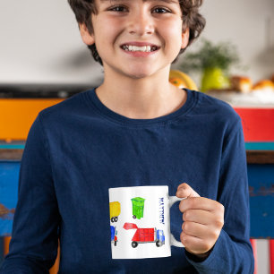 Painted Garbage Trucks Boys Personalised Coffee Mug