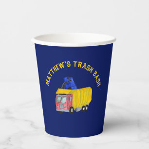 Painted Garbage Trucks Boys Trash Bash Party Paper Cups