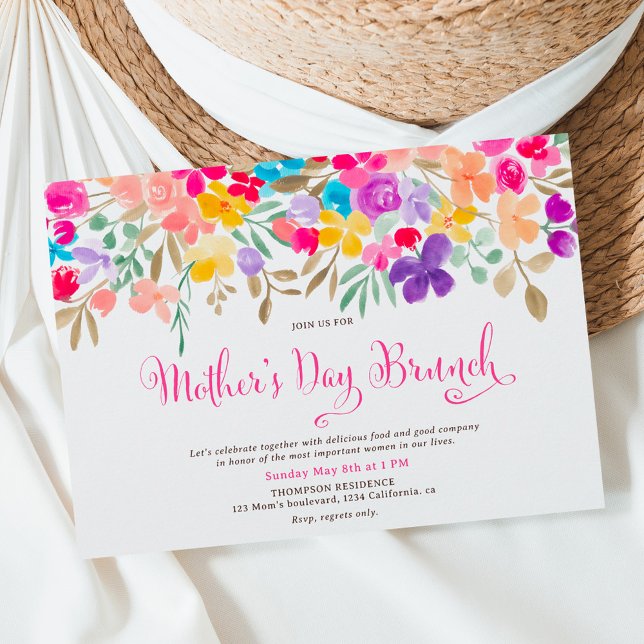 Painted garden wildflowers mother's day brunch invitation (Creator Uploaded)