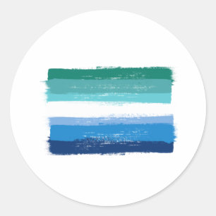 PAINTED GAY MALE PRIDE - Azure Classic Round Sticker