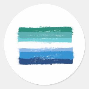 PAINTED GAY MALE PRIDE - Azure Classic Round Sticker