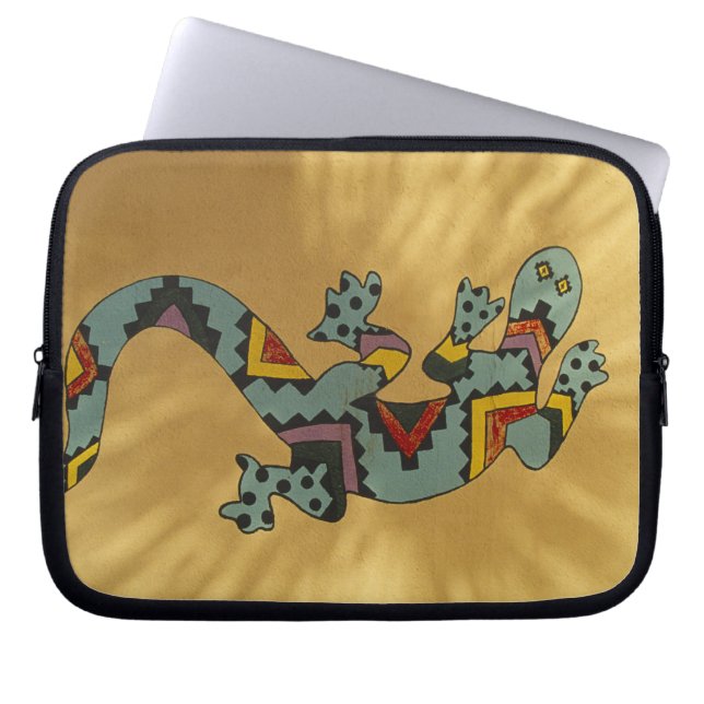 Painted gecko lizard on wall, Tucson, Arizona, Laptop Sleeve (Front)